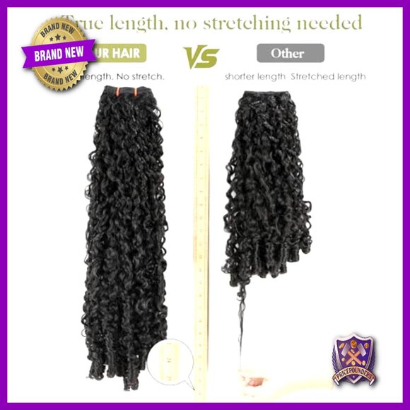 Burmese Curly Hair Extensions 14 16 18 Inch Protein Fiber 3C4A Textured main image 5